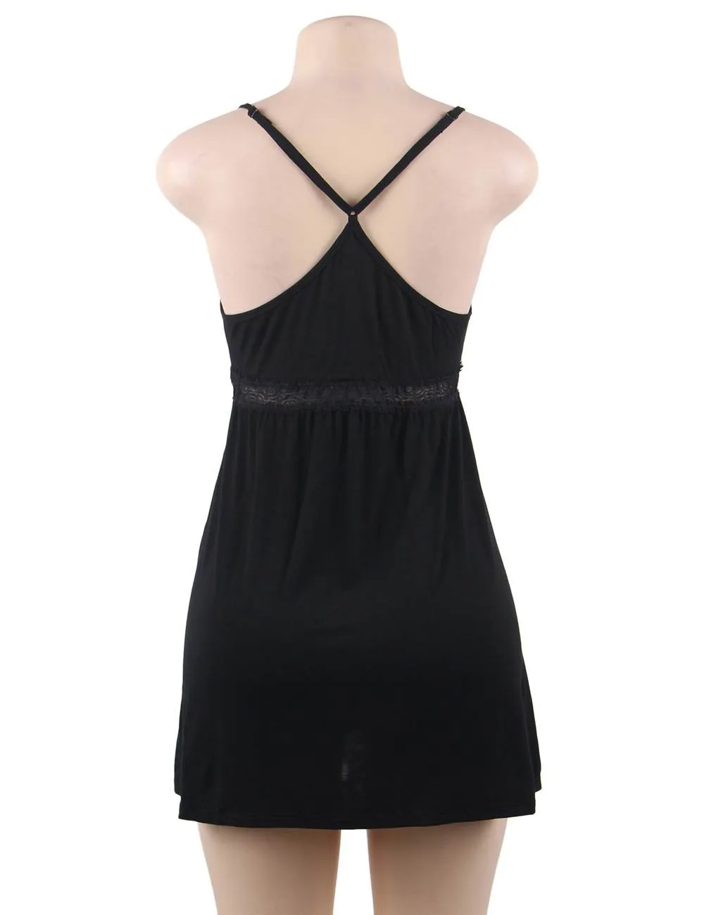 Black Lace Embrace Nightdress